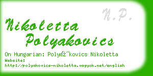 nikoletta polyakovics business card